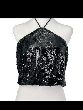 House of Harlow 1960 Black Sequin Top NWT